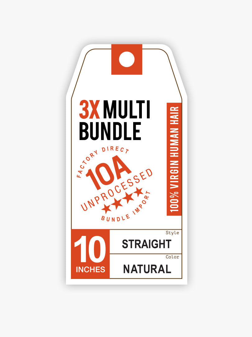 Sensationnel 10A Unprocessed 100% Virgin Human Hair 3X Multi Bundle - STRAIGHT 16-22" Multi Length