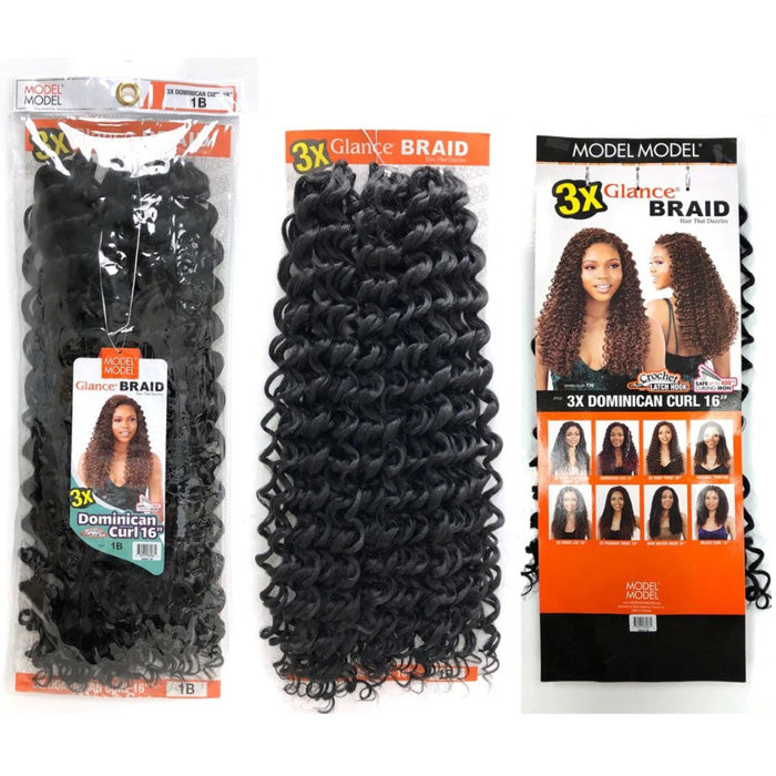Model Model Glance Crochet Braid 3X DOMINICAN CURL 16" Inch