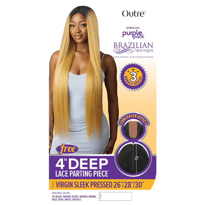 Outre Purple Pack Brazilian Boutique 100% Human Hair Blend VIRGIN SLEEK PRESSED (1 Pack Solution) 18/20/22
