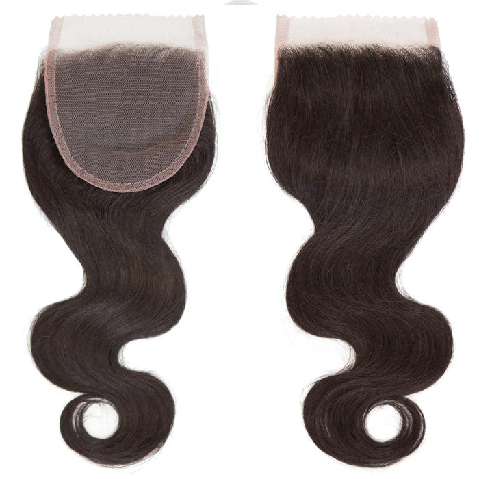 Sensationnel Bare & Natural 100% Unprocessed Virgin Human Hair 4x4 Swiss Lace Closure Bundle Deal Weave - BODY WAVE 10-22"