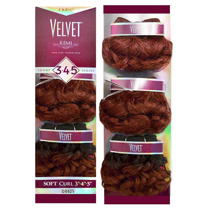 Outre Velvet 100% Remi Human Hair REMI SOFT CURL Weave 3 Pcs (Short 3.4.5 Series)