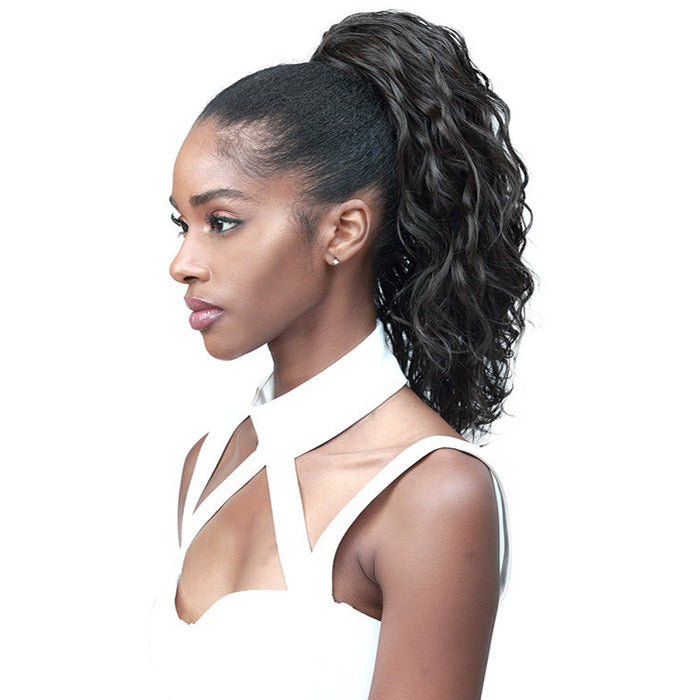 Bobbi Boss Human Hair Blend Tress Up Ponytail OCEAN WAVE 14" - 18"