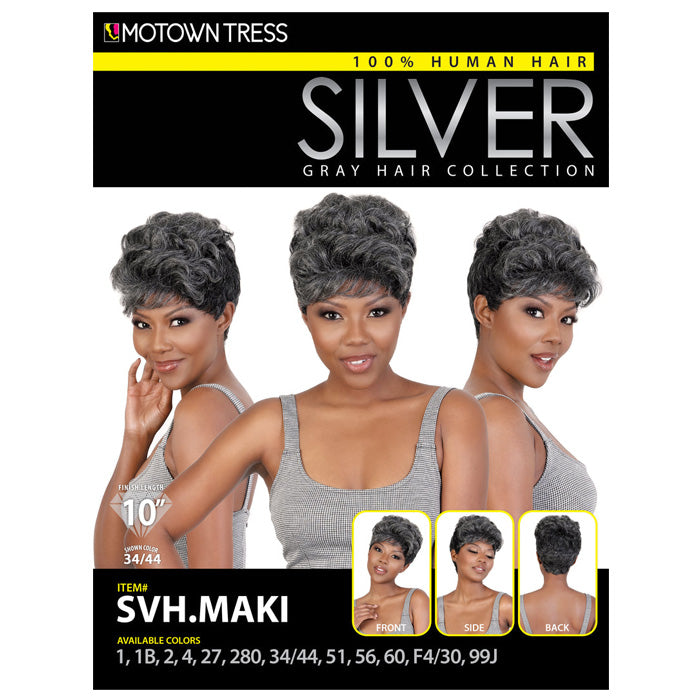 Silver Collection by Motown Tress 100% Human Hair Full Wig - SVH.MAKI