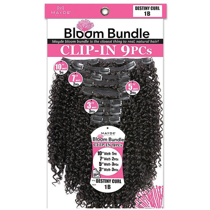 Mayde Beauty Synthetic Bloom Bundle CLIP-IN Weave - DESTINY CURL 9PCS