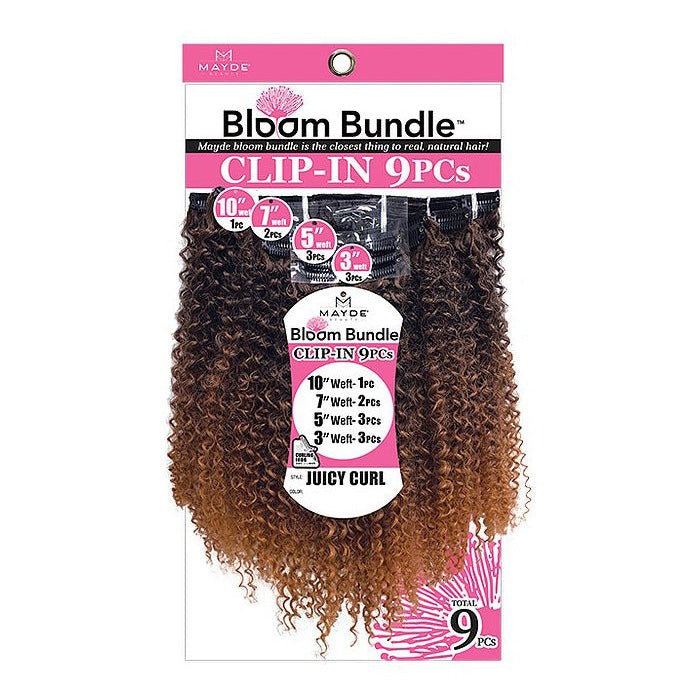 Mayde Beauty Synthetic Bloom Bundle CLIP-IN Weave - JUICY CURL 9PCS
