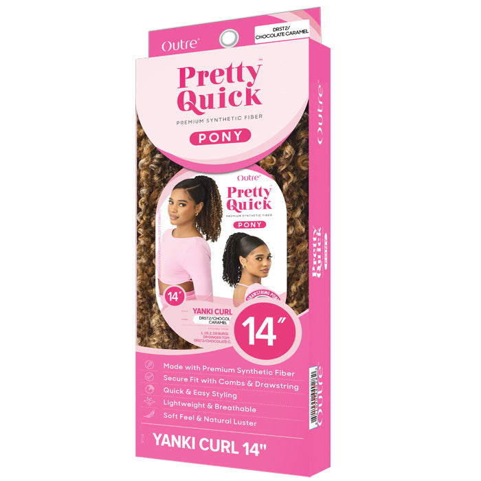 Pretty Quick By Outre Drawstring Ponytail - YANKI CURL 14"