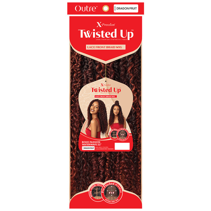 Outre X-Pression Twisted Up Glueless 4x4 Lace Front Braid Wig - BOHO PASSION WATERWAVE 22"