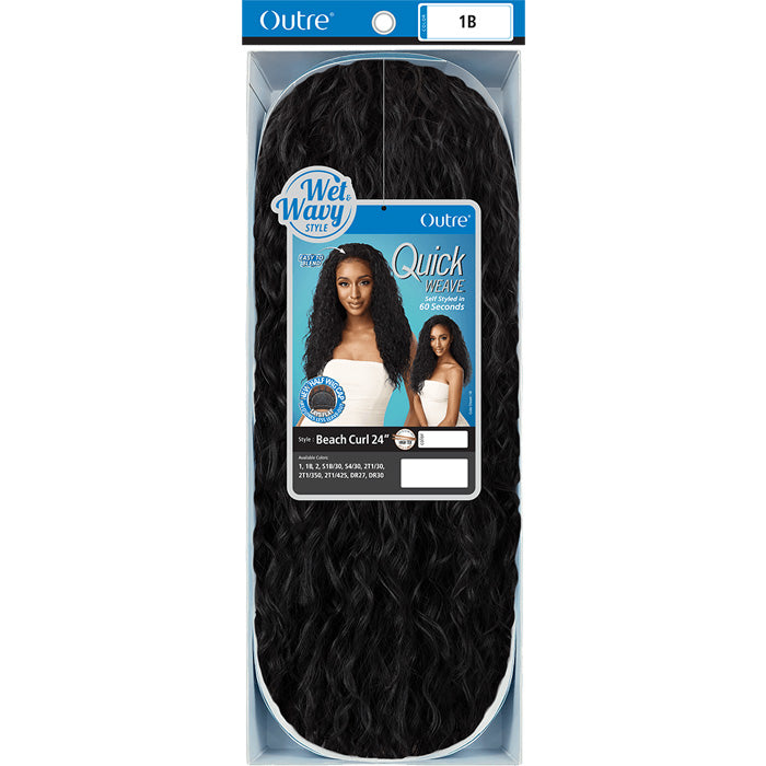 Outre Quick Weave Wet & Wavy Style Half Wig BEACH CURL 24"