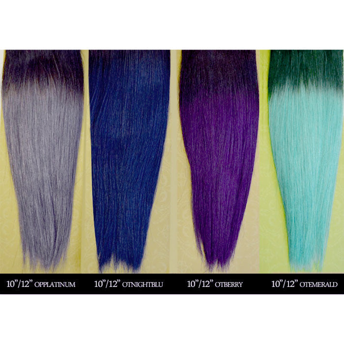 Saga 100% Brazilian Remy 100% Human Hair Weave - YAKY OMBRE TWO TONE 10/12"