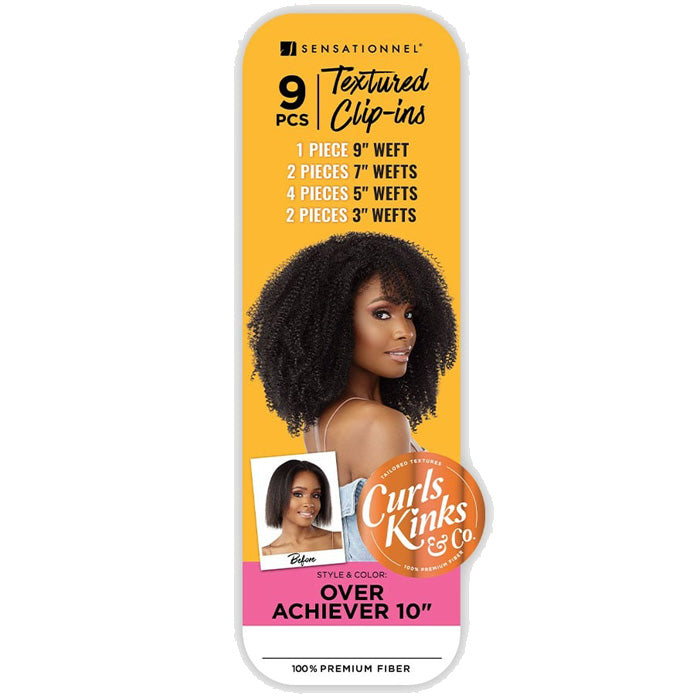 Sensationnel Curls Kinks Textured Clip-Ins 9 pcs - OVER ACHIEVER 10"