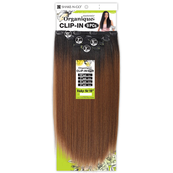 Shake N Go Organique Human Hair Blend Clip-In 9 PCS - YAKI STRAIGHT 18"