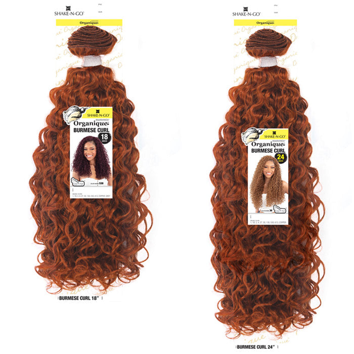 Shake N Go Organique Human Hair Blend Weave - BURMESE CURL 18/24"