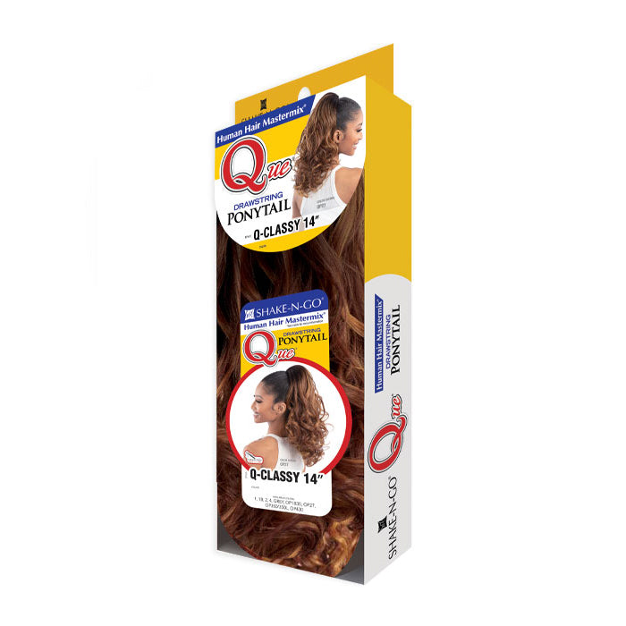 Shake N Go Que Human Hair Blend Drawstring Ponytail - Q-CLASSY 14"