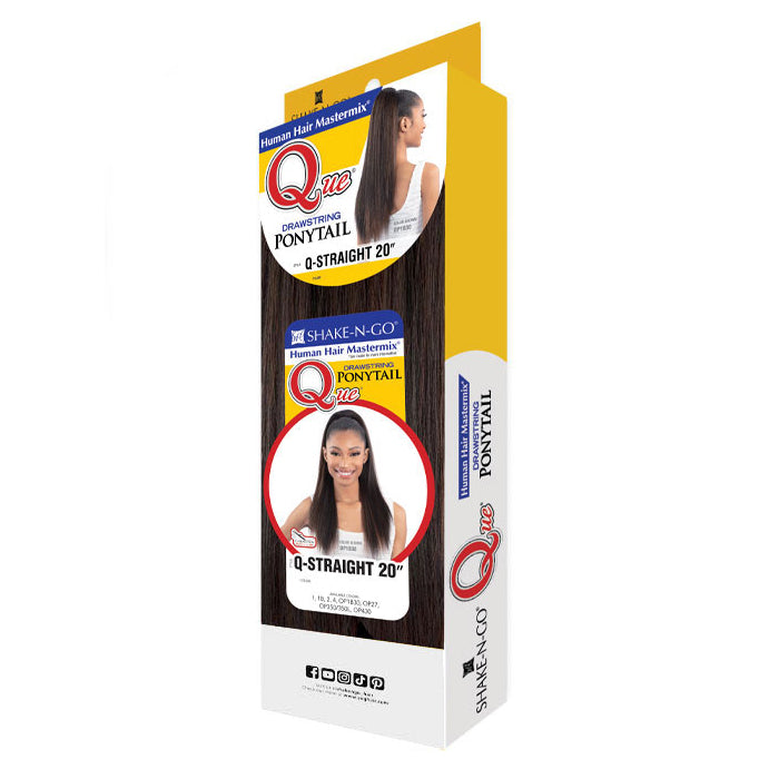 Shake N Go Que Drawstring Ponytail - Q-STRAIGHT 20"