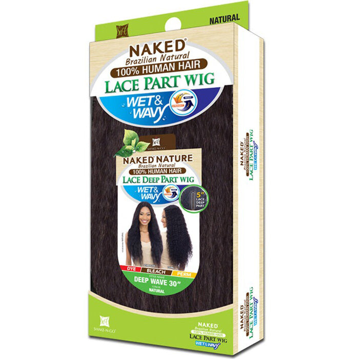 Shake-N-Go Brazilian Natural 100% Human Hair Naked Nature Lace Part Wig - DEEP WAVE 30
