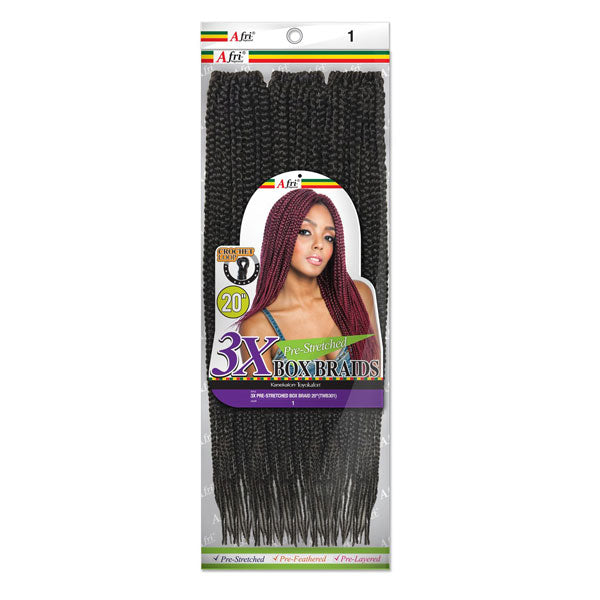 Mane Concept Afri Naptural Pre-Looped Crochet Braids - 3X PRE-STRETCHED BOX BRAID 20"