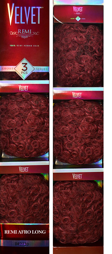 Outre Velvet 100% Remi Human Hair REMI AFRO LONG Weave 3 Pcs (Short Series)