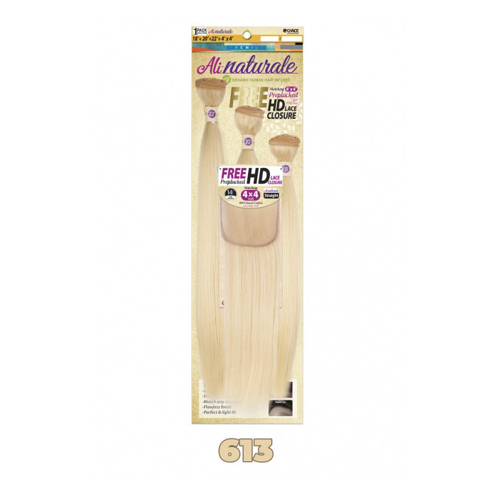 Chade AliNaturale Weave + HD Lace 4X4 Closure 14" - STRAIGHT 18/20/22"