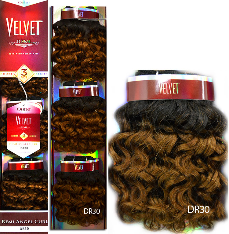 Outre Velvet 100% Remi Human Hair Weave - ANGEL CURL 3 PCS (Short Series)