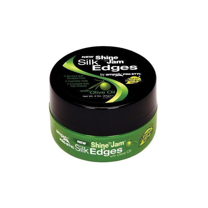 Ampro Prostyle Shine N Jam Silk Edges Olive Oil 2 Oz/8 Oz