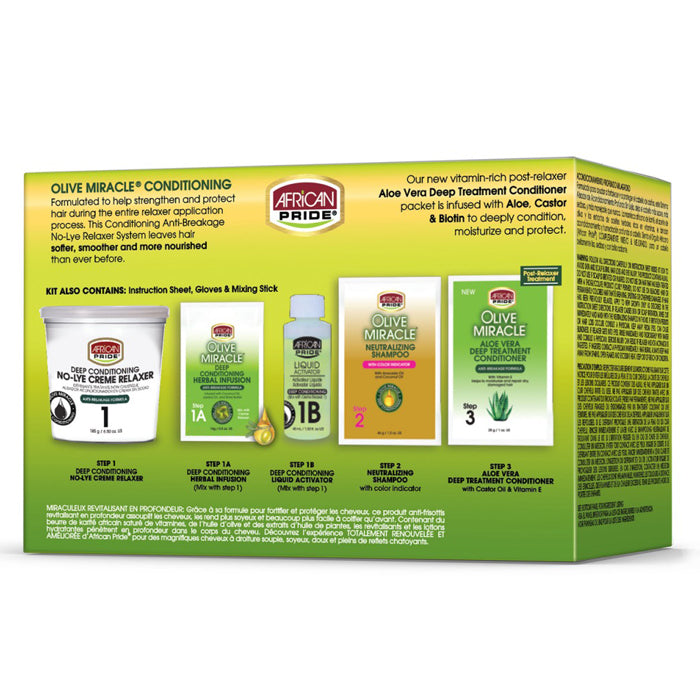 African Pride Olive Miracle Deep Conditioning No-Lye Relaxer Creme - REGULA / SUPER