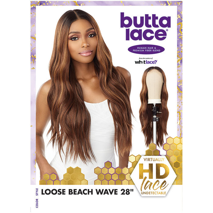 Sensationnel Human Hair Blend Butta HD Lace Front Wig - LOOSE BEACH WAVE 28"