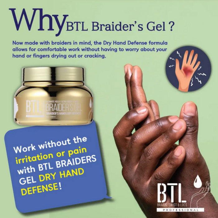 BTL PROFESSIONAL Braider's Gel Braider's Hands Dry Defense 8OZ