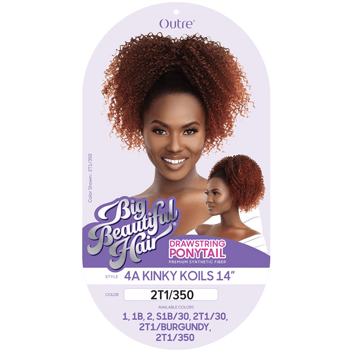Outre Big Beautiful Hair Drawstring Ponytail 4A KINKY KOILS 14"