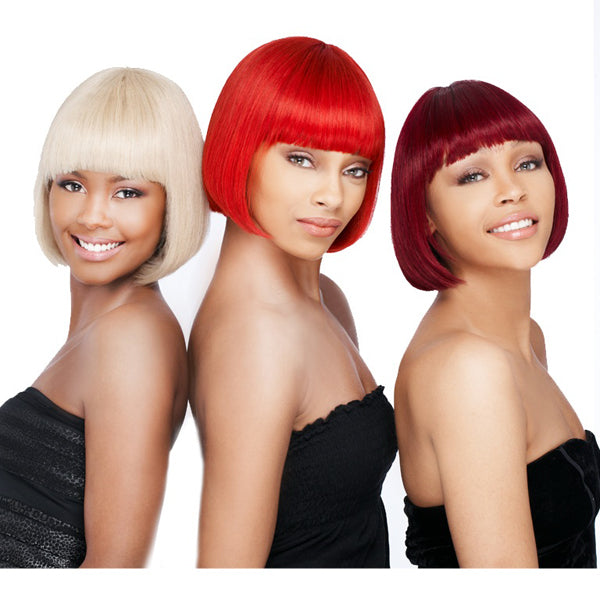 It's a Cap Weave Human Hair Sleek & Straight Wig CLORIS