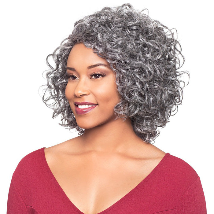 Foxy Silver Human Hair Blend Lace Part Wig - MARVA