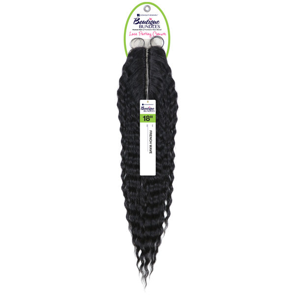 Sensationnel Human Hair Blend Boutique Bundles Lace Part Closure - FRENCH WAVE 18"