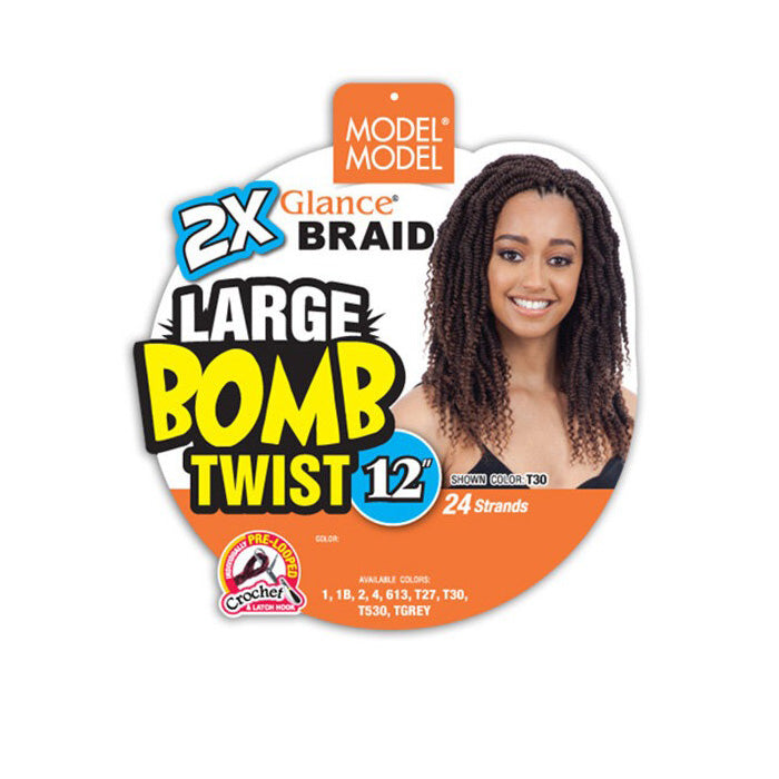 Model Model Glance Pre-Looped Crochet Braid - 2X LARGE BOMB TWIST 12"