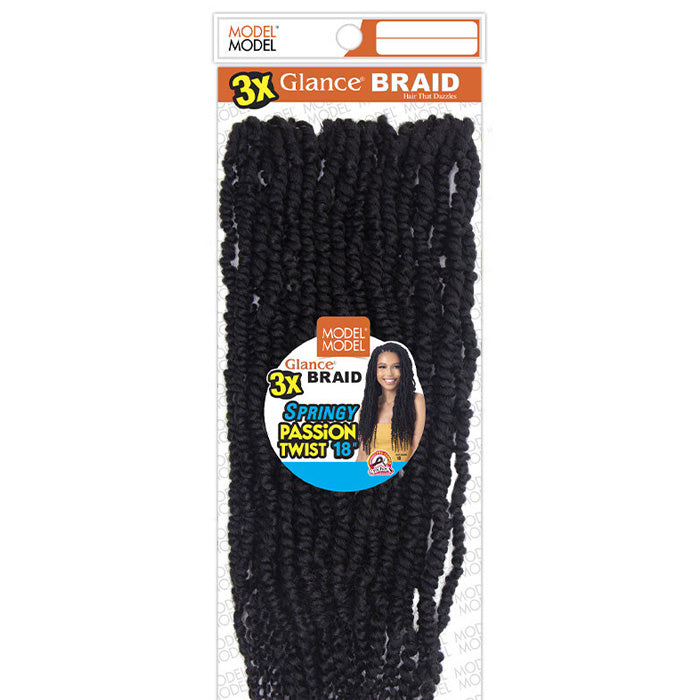 Model Model Glance Pre-Looped Crochet Braids - 3X SPRINGY PASSION TWIST 18"