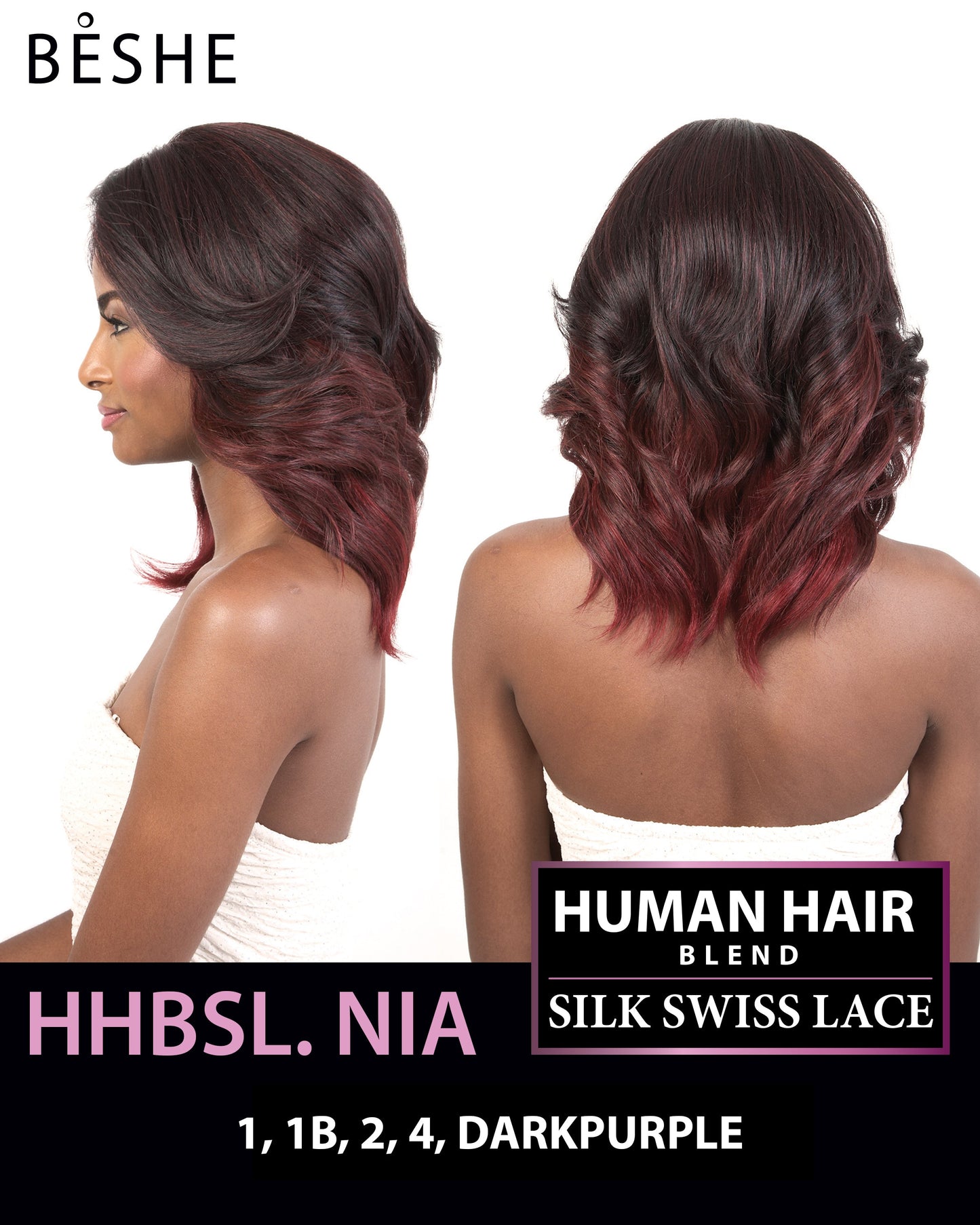 Beshe Human Hair Blend Silk Lace Front Wig HHBSL NIA