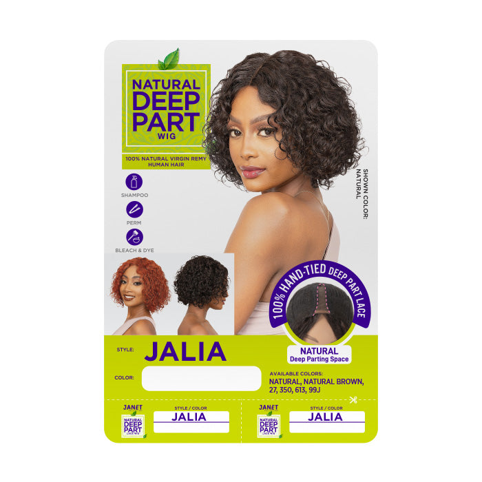 Janet Collection Natural Deep Part Wig 100% Natural Virgin Remy Human Hair Lace Front Wig - JALIA