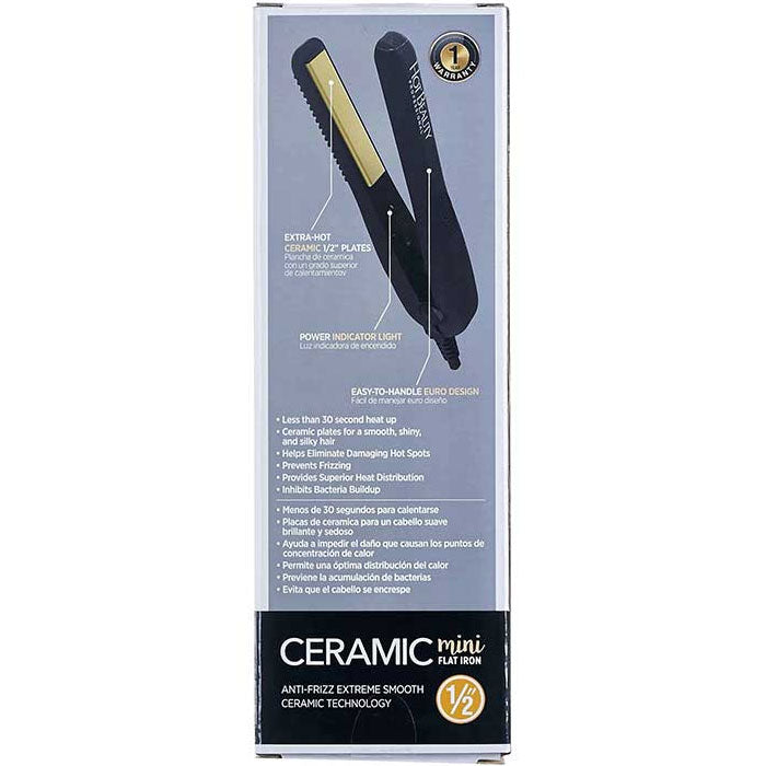 HOT BEAUTY CERAMIC 1/2" MINI FLAT IRON