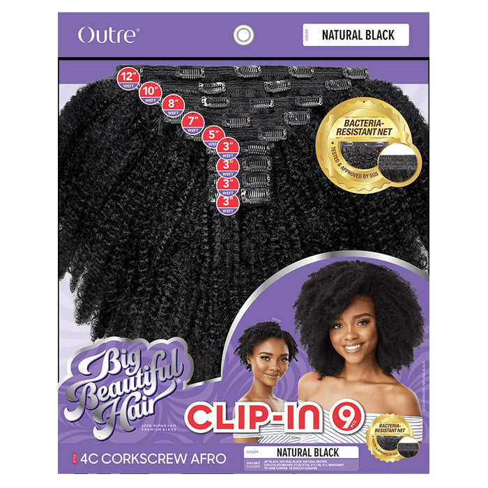 Outre HH Blend Big Beautiful Hair Clip In 9pcs - 4C CORKSCREW AFRO