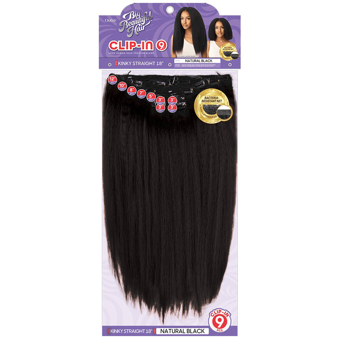 Outre Big Beautiful Hair Human Hair Blend Clip In 9pcs Weave - KINKY STRAIGHT 18"