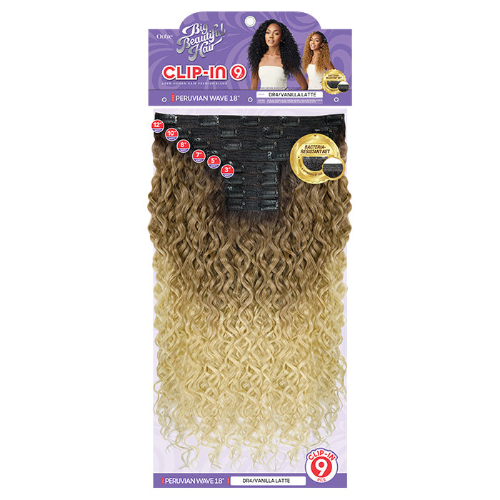 Outre Human Hair Blend Big Beautiful Hair Clip In 9CS - PERUVIAN WAVE 18"