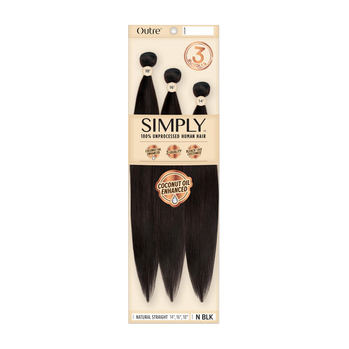Outre Simply 100% Unprocessed Human Hair Coconut Weave Bundle - NATURAL STRAIGHT