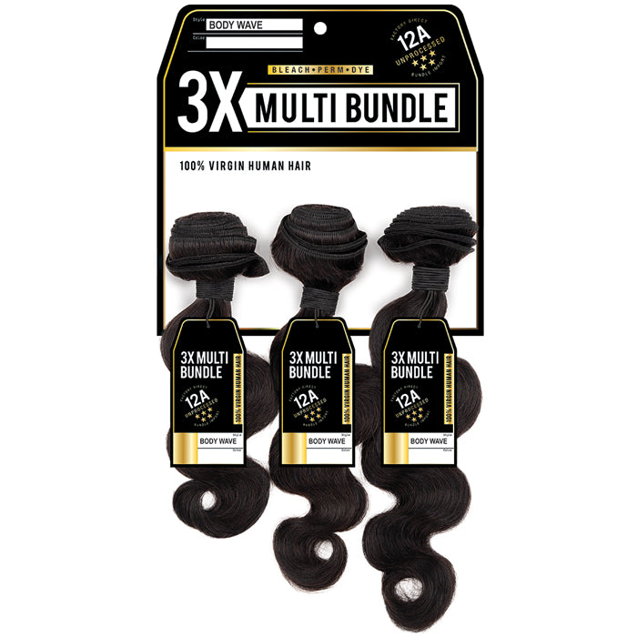 Sensationnel 12A 100% Virgin Human Hair 12A 3X Bundle Weave - BODY WAVE 16"18"20"