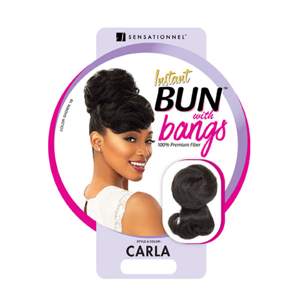 Sensationnel 100% Premium Fiber Instant Bun with Bangs CARLA