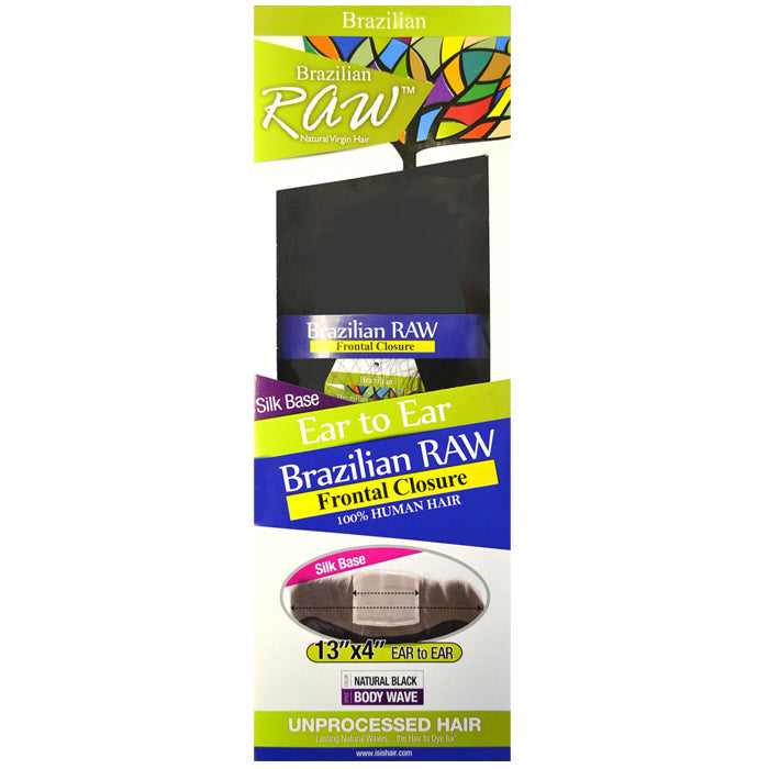 ISIS Brazilian Raw 100% Unprocessed Human Hair Silk Base 13x4 Frontal Lace Closure - BODY WAVE 14"