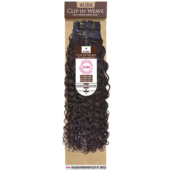 Janet Collection 100% Human Hair 11A Aliba Water Wave 8pcs Clip-In Weave 18