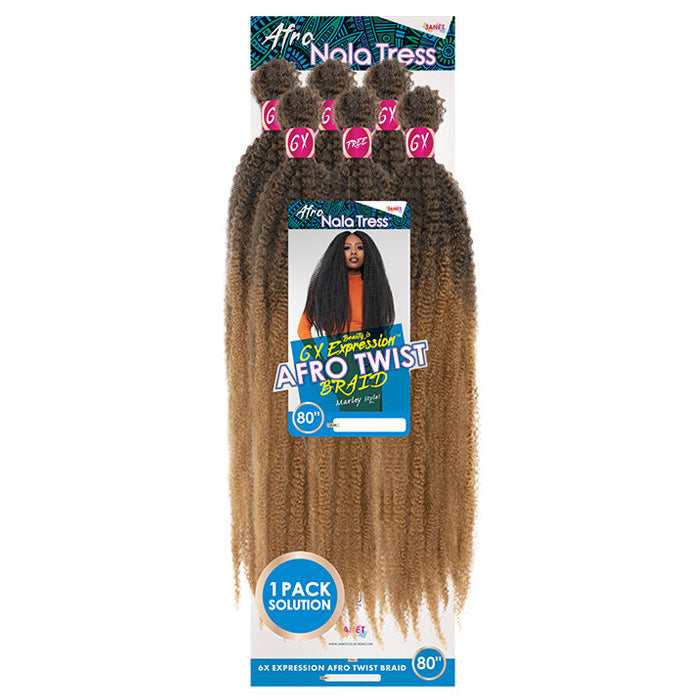Janet Collection Nala Tress Beauty Expression Crochet Braid - 6X AFRO TWIST BRAID 80"