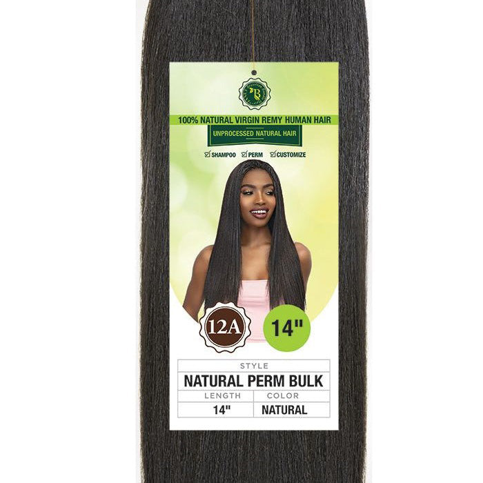 Janet Collection 100% Natural Virgin Remy Human Hair Braids 12A - NATURAL PERM BULK 12"/14"/16"