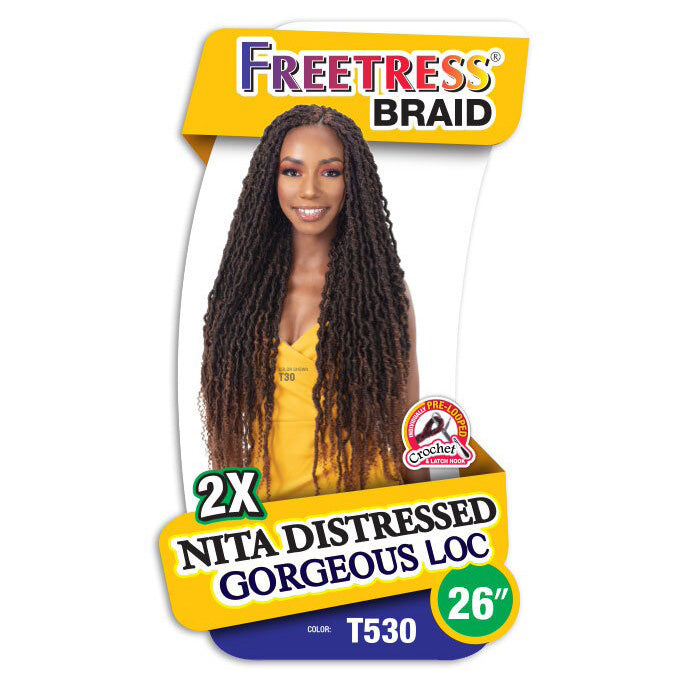 Freetress Pre-Looped Crochet Braids - 2X NITA DISTRESSED GORGEOUS LOC 26"