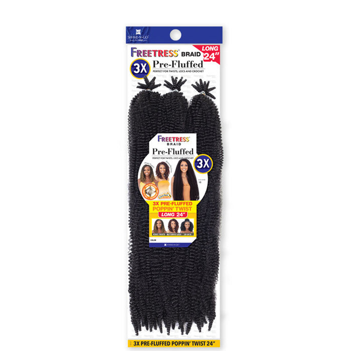 Freetress Braid Pre-Fluffed - 3X POPPIN TWIST 24