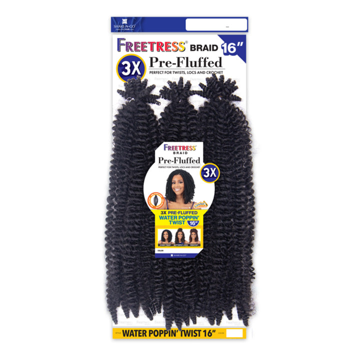 Freetress 3X Pre-Fluffeed Crochet Braid - WATER POPPIN TWIST 16"