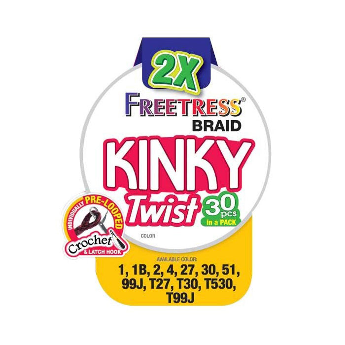 Freetress Braid Synthetic Crochet Braid 2X KINKY TWIST 8"-10"